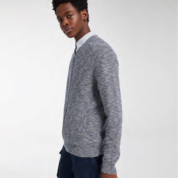 NEW TIMBERLAND MEN'S SLUB FULL-ZIP SWEATER - Picture 3 of 6